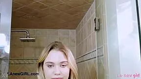 Gorgeous teen 18+ blonde took a shower