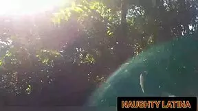 Outdoor river sex contrasts soft water with hard BBC pounding