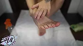 Brunette Shows Her Feet And Foot Fetish Closeup