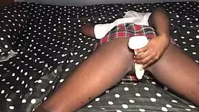 Teen porn model gets her pussy fucked hardcore with huge BBC and dildo.