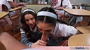 Four Teens Having Fun With The Sex Ed Teacher Especially During Practice Sessions.