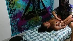Massage therapist gives tantric massage to petite amateur's tight pussy