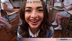 Four Teens Having Fun With The Sex Ed Teacher Especially During Practice Sessions.