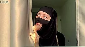 The slutty muslim teacher deepthroats her student in a homemade session.