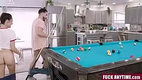 Stepbro and stepsis play pool, winner skips cleaning for a month.