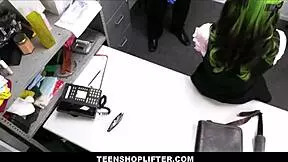 What deal did this cute thick teen shoplifter make after cavity search with the guard?