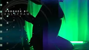 before shower, this latina plays with soap and makes bubbles