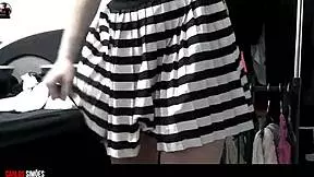 Young latina shows off her panties