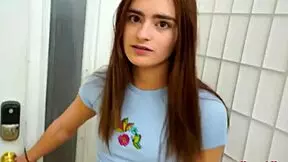 petite brunette reese robbins deep fingers her pussy and sucks a hard dick