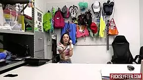 sweet teen 18+ tries to steal from the store and gets caught fucking