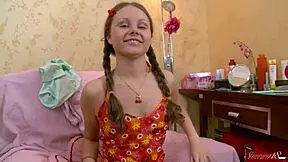 Teen cutie Oslya B teases with kinky toys exploring her sensitive spots.