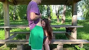 Brunette Babe Loses Panties Quickly In Forest