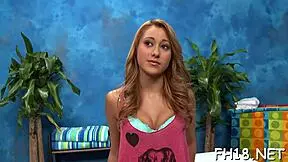 Oiled Babe Gets Hardcore Massage Fuck