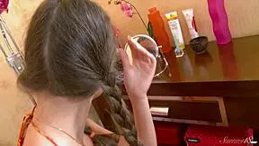 Teen cutie Oslya B teases with kinky toys exploring her sensitive spots.