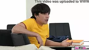 Intense emotions surge as teen stepsister shares petite bestie and big cock stepbro in forbidden threesome.