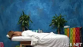 Oiled Babe Gets Hardcore Massage Fuck