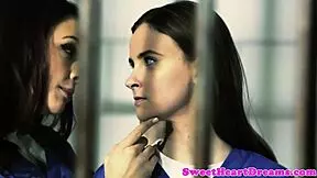 Lesbian cellmates scissoring their pussies in wild passion!