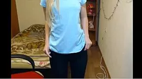 Russian virgin strips seductively on webcam revealing her tight pussy