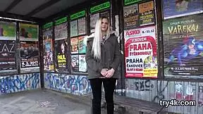 Natural teen gives pov blowjob and gets twat reamed