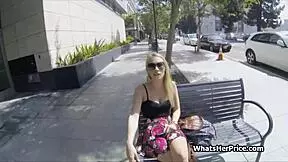 broke blonde teen pounded on street for extra money 💸
