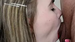 Sucks cock with beautiful lips