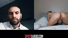 Horny stepdaughter says, 'let's have a naughty video call, stepdad.'