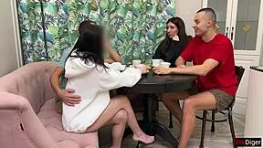 two married couples swapped partners for an orgy - cum on wives' tits 😈