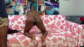 Bald Ebony Submissive, Do You Get Fat Cheeks Spanked By Master & Apprentice?