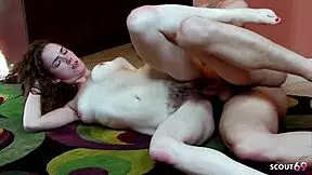 Redhead girl seduces older neighbor