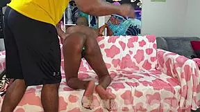 Bald Ebony Submissive, Do You Get Fat Cheeks Spanked By Master & Apprentice?