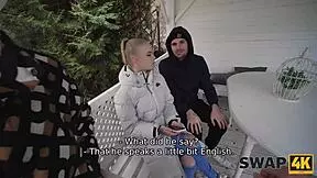 swap4k kinky couple fucks young 18+ girl after feet massage, cuckold boyfriend watches