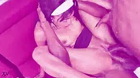 Megan Petite experiences interracial DAP with gaping asshole