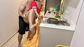 indian big ass wife is really horny while she cooking