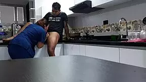 i convinced the blonde latina employee with big tits to fuck in the kitchen