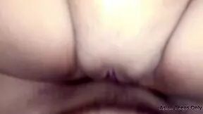 After sucking the asian boy's cock, the young chubby filipina spreads her wet pussy.