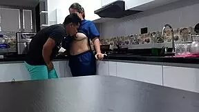 i convinced the blonde latina employee with big tits to fuck in the kitchen