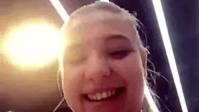 creampie pussy squirting and fingering in public