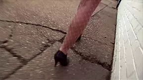 Slut in Fishnets Sucks Dick Then Gets Pussy Reamed