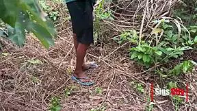 a young man seduces and fucks a village girl outdoors in the bush