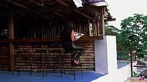 i had risky public anal sex with a latina teen bitch at the beach club bar in a hotel.