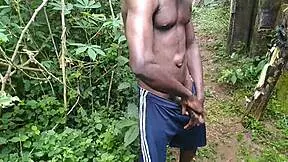 young couple enjoys oiled sex in garden