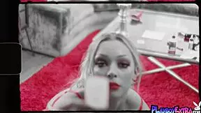 blonde teen 18+ aubrey destremps stripping and showing off her perfect shapes