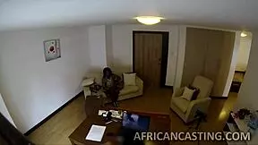 Feeling intense pleasure, the brunette ebony teen's black pussy gets filled by monster cock in rough interracial action