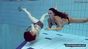 Can Katrin And Lucy's Big Tits Handle Underwater Teasing?