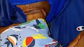 i got wet under my jacket sucking on that big black cock masked lady