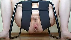 Hot teen gets so excited her big hairy pussy drips with juices.