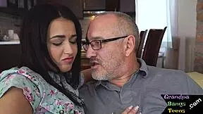 bigtits young euro teen gets pounded hard by grandpa in close up