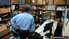 The teen shoplifter, caught in the act at the shop, proposes a blowjob and fucking to avoid trouble