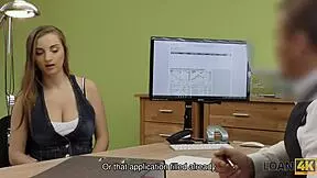 loan agent fucks customer hard and cums on her face