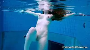 Young Girl Shows Magnificent Body Underwater In Pool